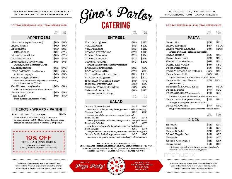 Gino's Parlor - Sandy Hook, CT menu_pic