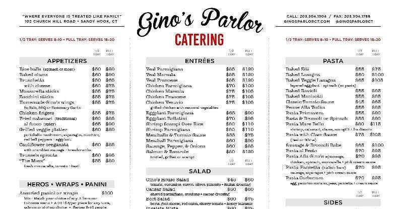Gino's Parlor - Sandy Hook, CT menu_pic