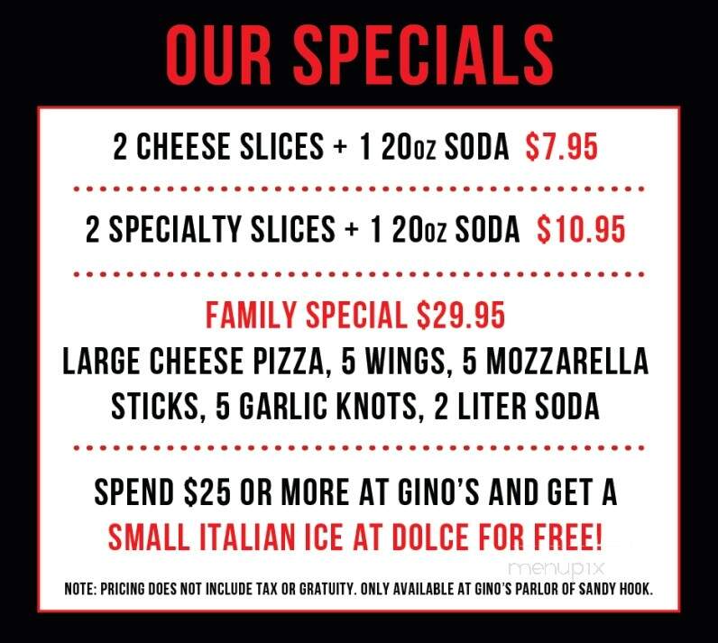 Gino's Parlor - Sandy Hook, CT menu_pic