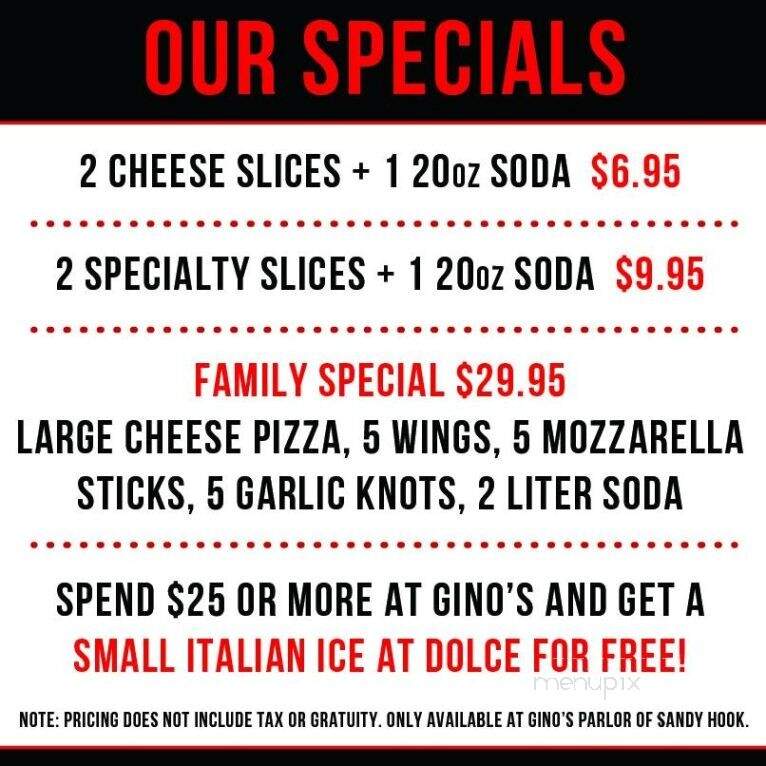 Gino's Parlor - Sandy Hook, CT menu_pic