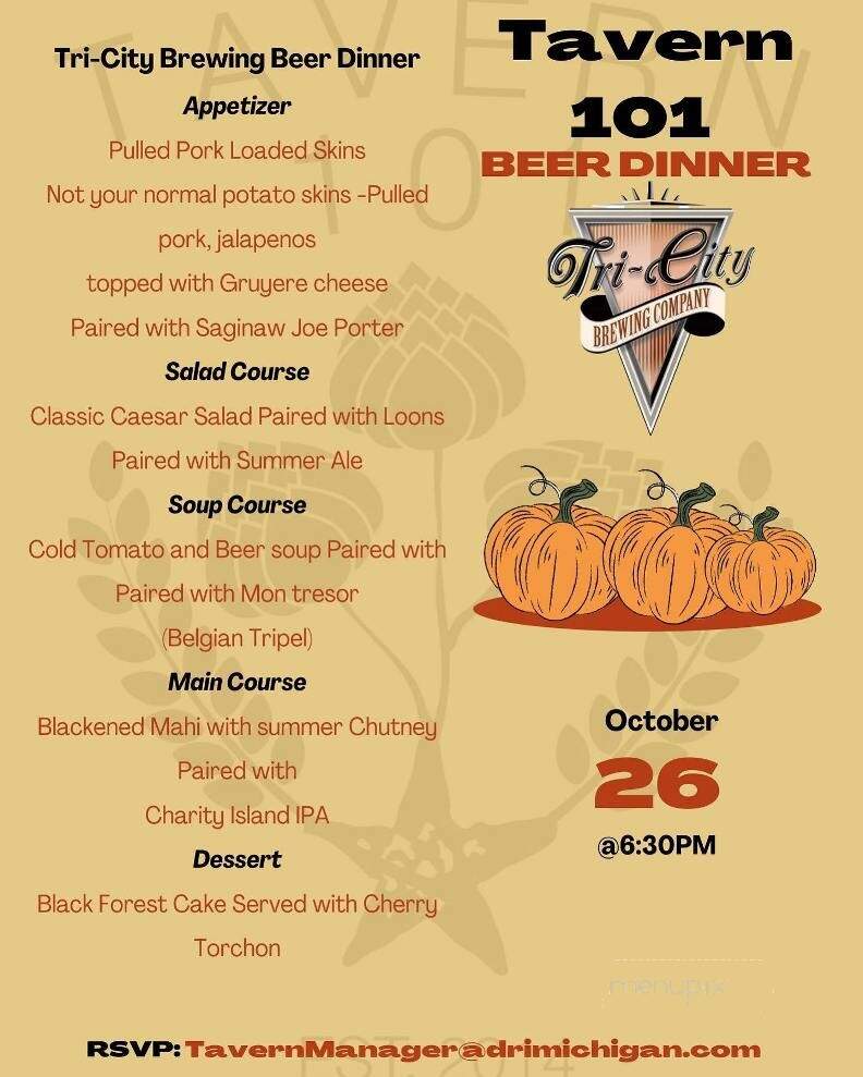 Tavern 101 Restaurant - Bay City, MI menu_pic