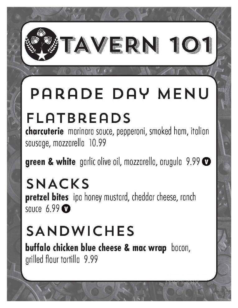 Tavern 101 Restaurant - Bay City, MI menu_pic
