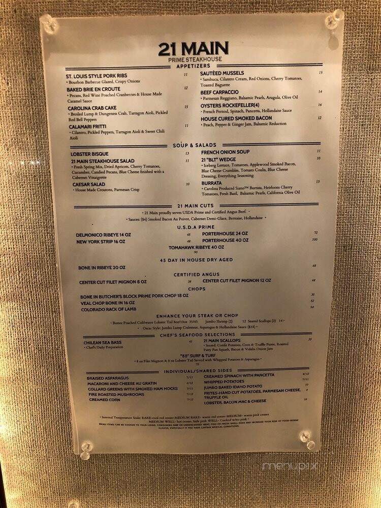 21 Main at North Beach - Myrtle Beach, SC menu_pic