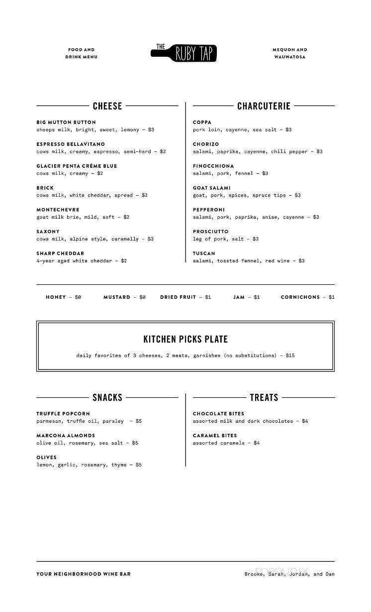 The Ruby Tap - Wauwatosa, WI menu_pic