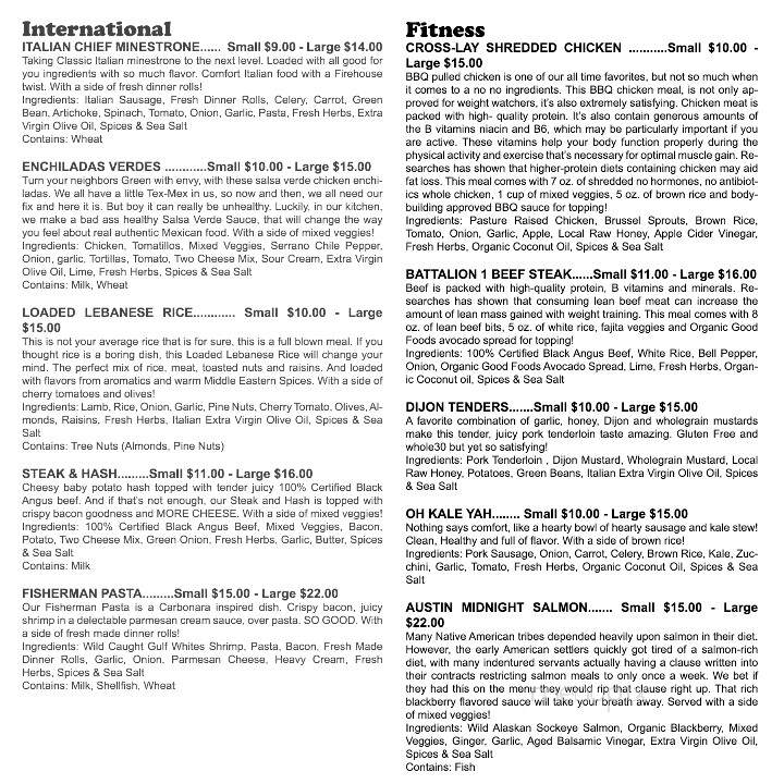 Fire Dept. Meals - Oviedo, FL menu_pic