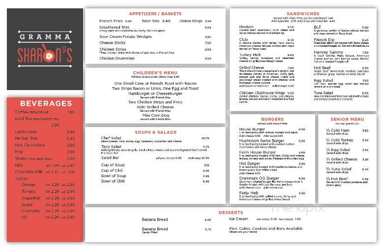 Gramma Sharon's Family Restaurant - Williston, ND menu_pic