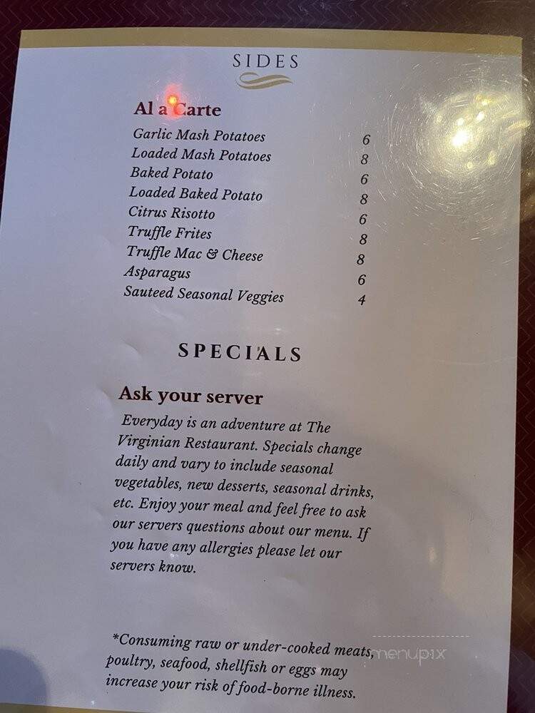 Virginian Restaurant - Buffalo, WY menu_pic