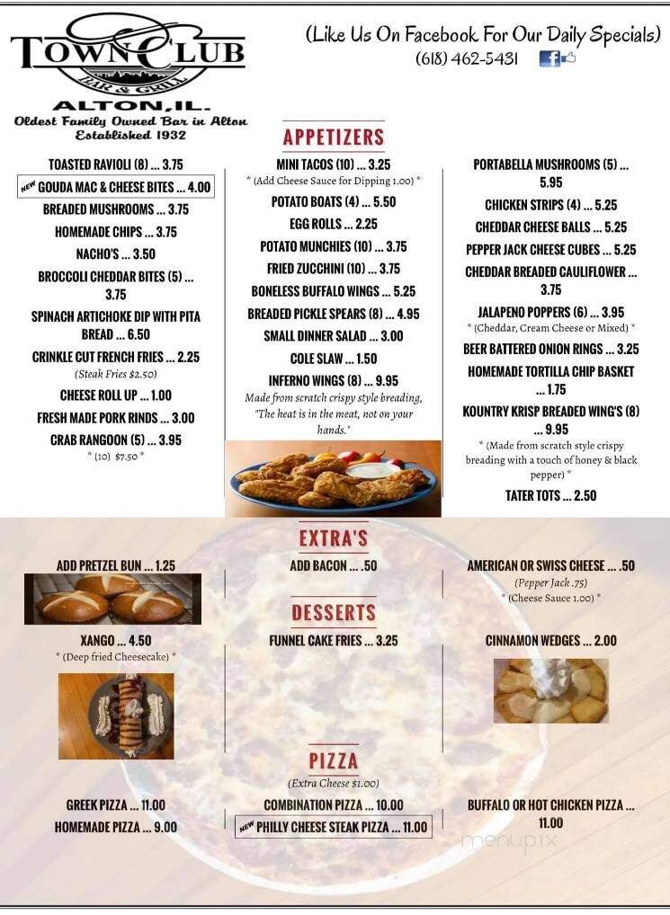 Town Club - Alton, IL menu_pic