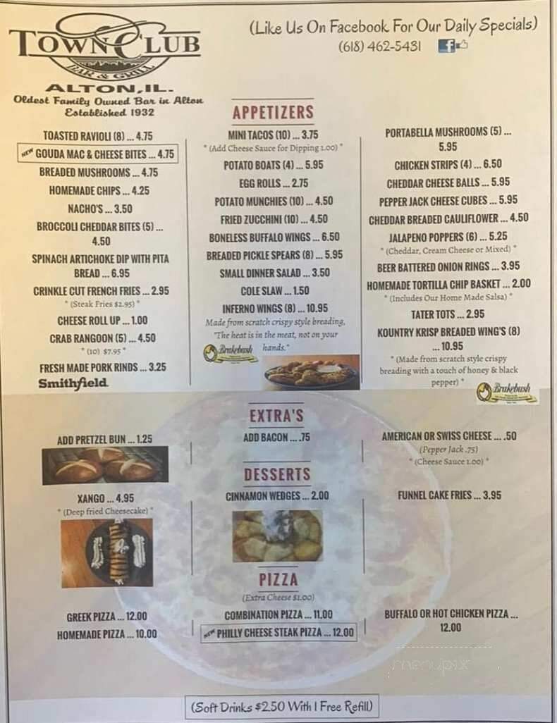 Town Club - Alton, IL menu_pic