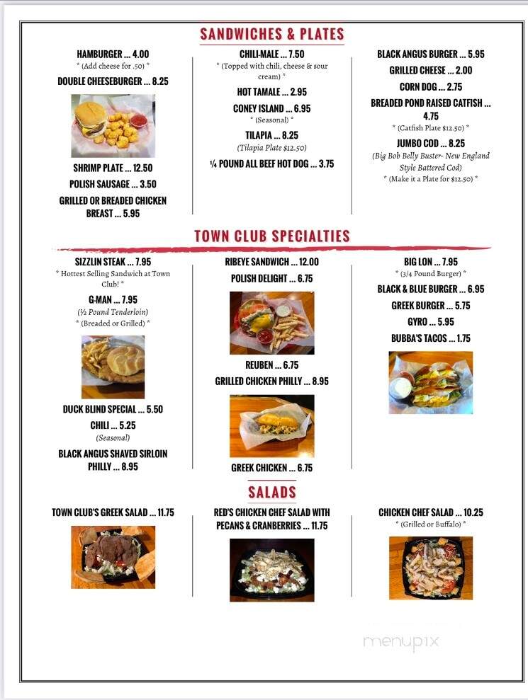 Town Club - Alton, IL menu_pic