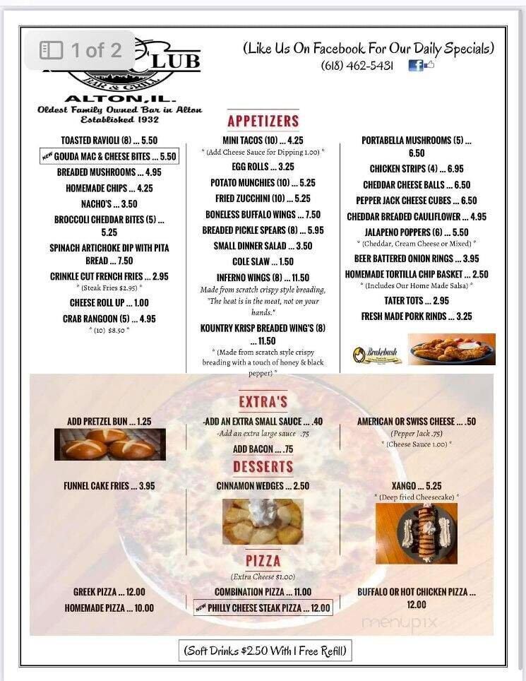 Town Club - Alton, IL menu_pic