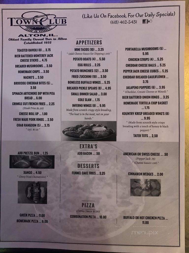 Town Club - Alton, IL menu_pic
