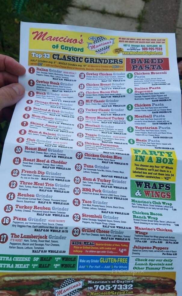 Mancino's Pizza & Grinders - Gaylord, MI menu_pic