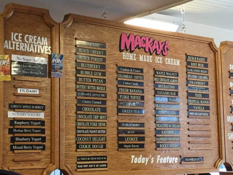 MacKay's Cochrane Ice Cream - Cochrane, AB menu_pic