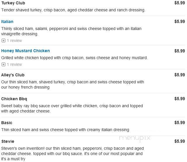 Alley's Pizza - Story City, IA menu_pic