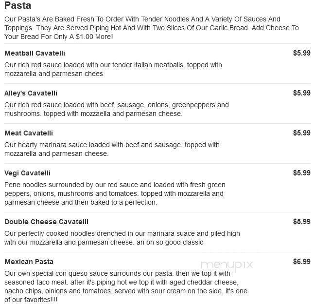 Alley's Pizza - Story City, IA menu_pic