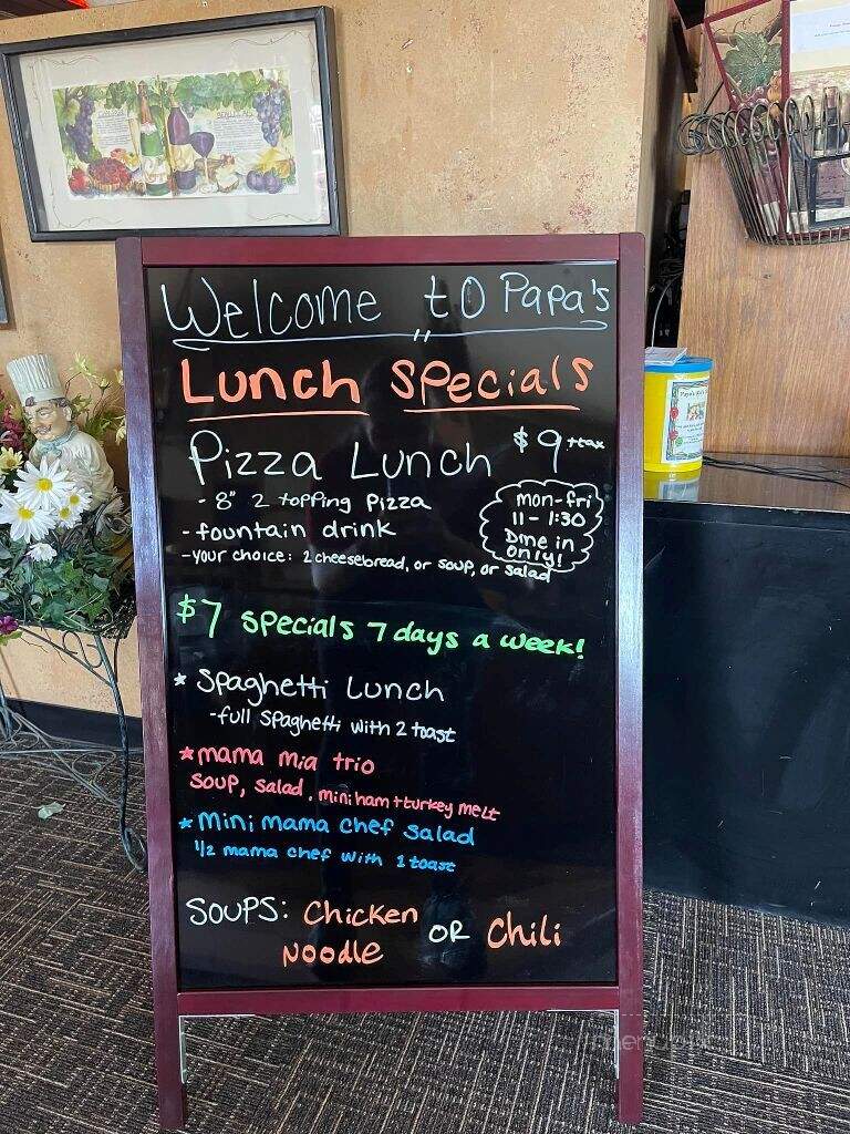 Papa's Italian - Zimmerman, MN menu_pic