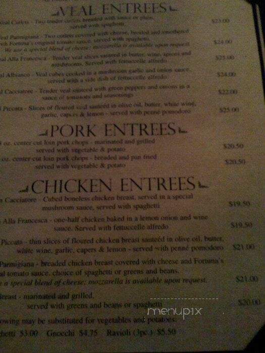 Fortuna's Restaurant - Niagara Falls, NY menu_pic