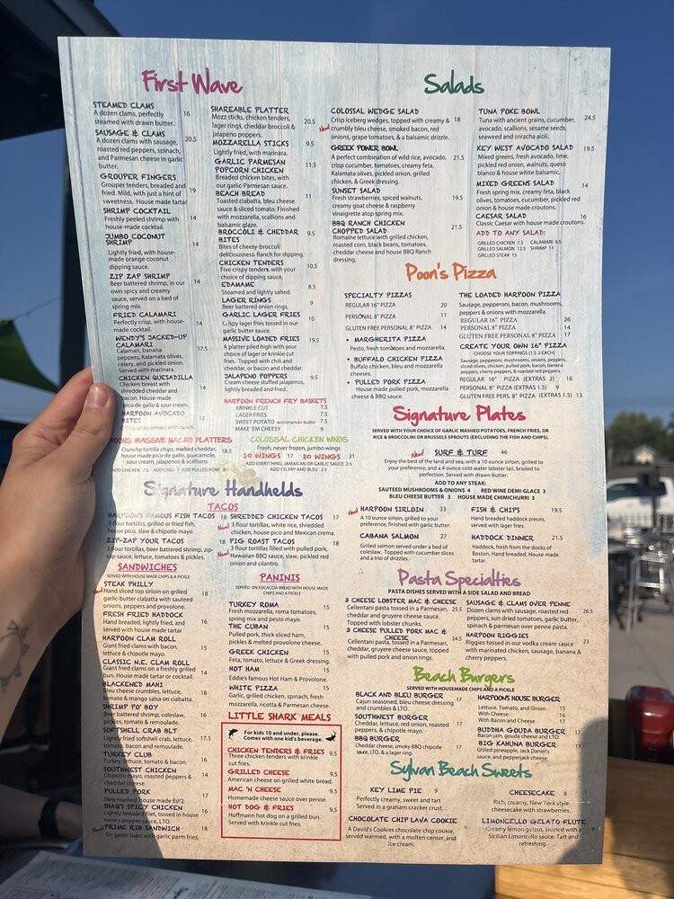 Harpoon Eddie's - Sylvan Beach, NY menu_pic