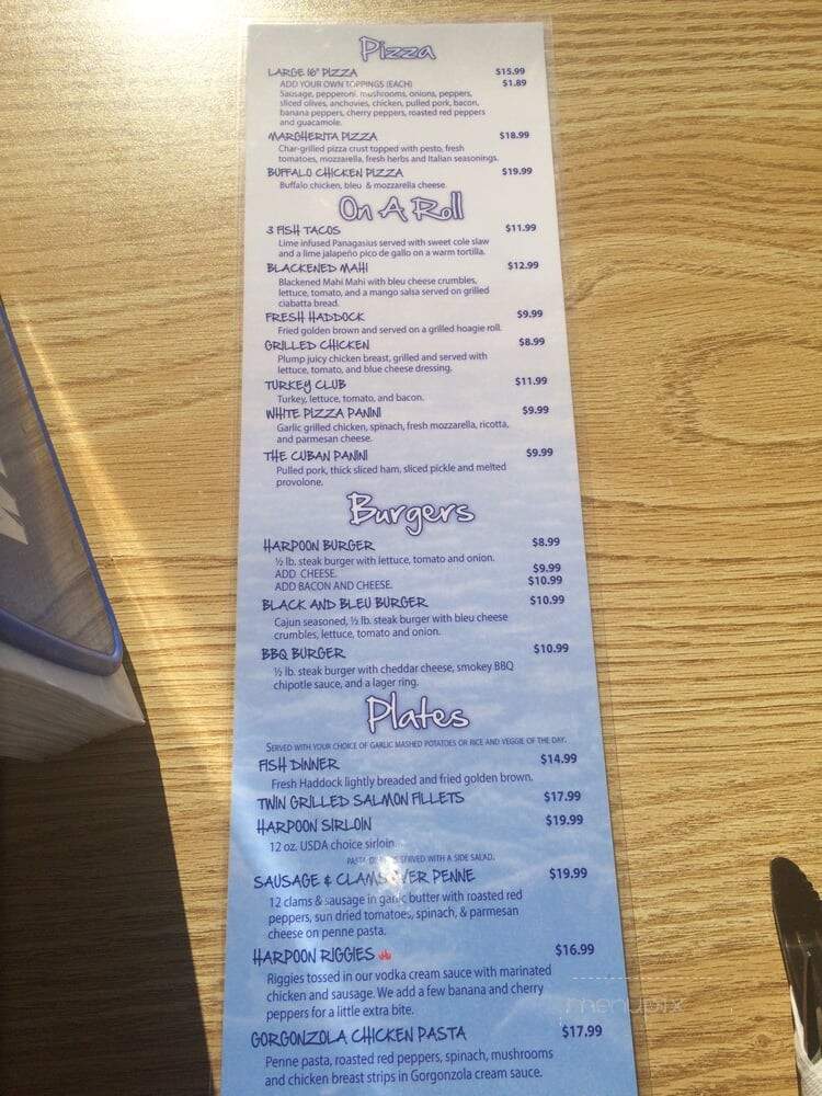 Harpoon Eddie's - Sylvan Beach, NY menu_pic
