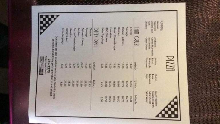 Ratch & Deb's Pizza - Oshkosh, WI menu_pic
