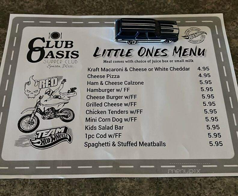 Sparta Club Oasis - Sparta, WI menu_pic
