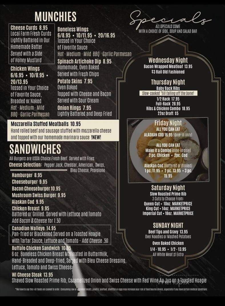 Sparta Club Oasis - Sparta, WI menu_pic