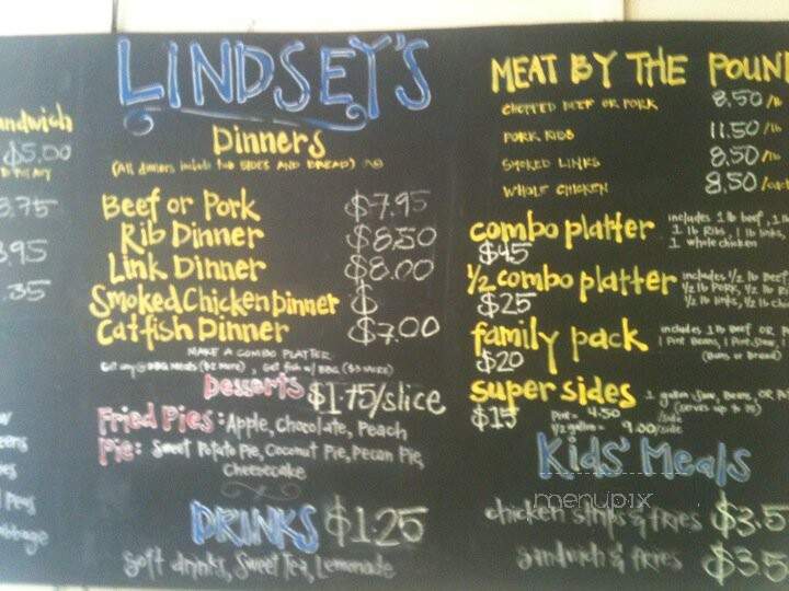 Lindsey's Barbecue - North Little Rock, AR menu_pic