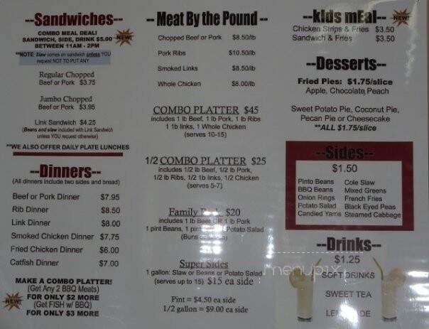 Lindsey's Barbecue - North Little Rock, AR menu_pic