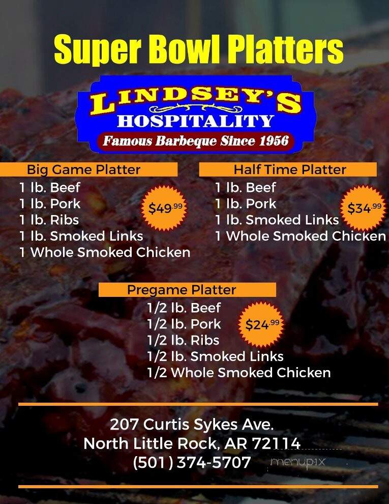 Lindsey's Barbecue - North Little Rock, AR menu_pic