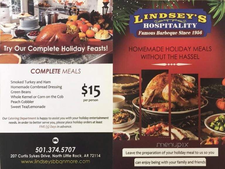 Lindsey's Barbecue - North Little Rock, AR menu_pic
