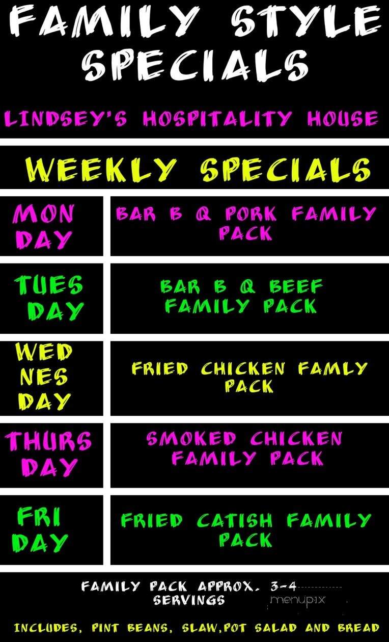 Lindsey's Barbecue - North Little Rock, AR menu_pic