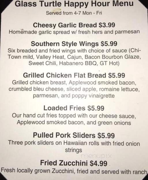 Glass Turtle - Roseville, CA menu_pic