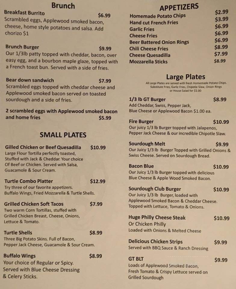 Glass Turtle - Roseville, CA menu_pic