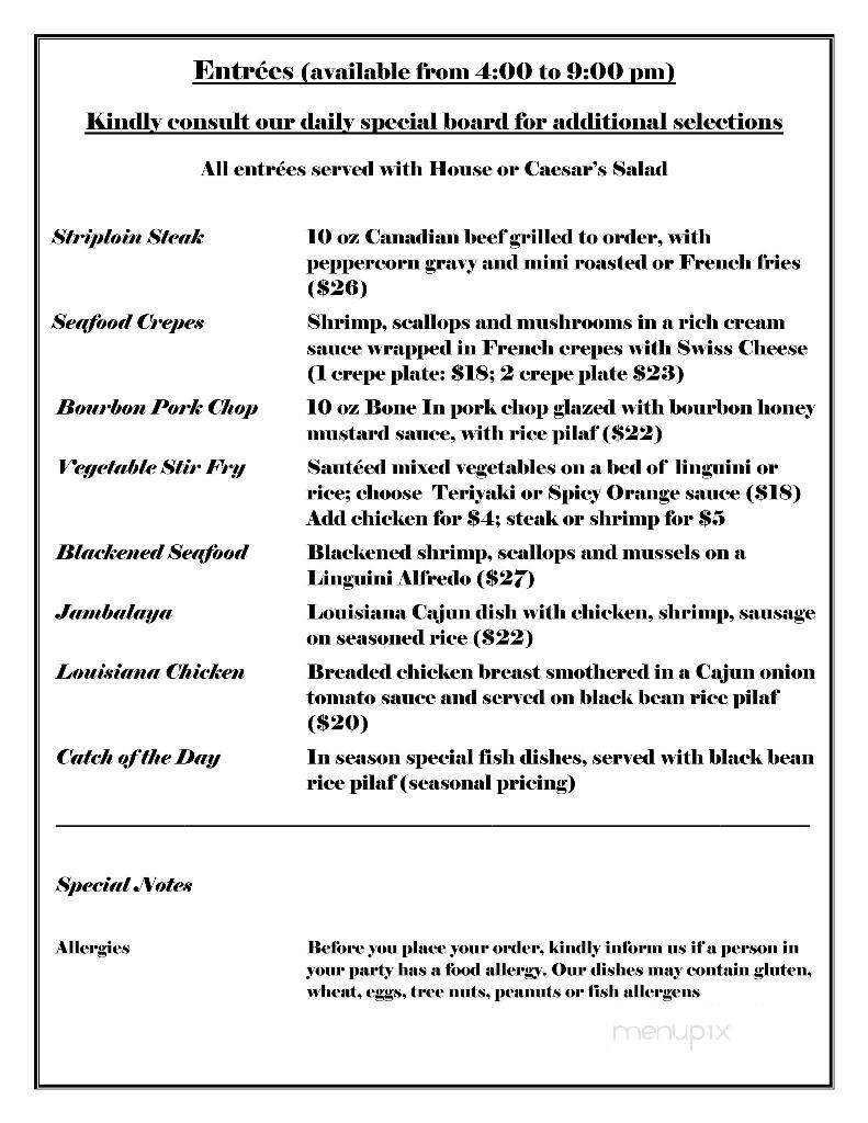 Salamanders - Kemptville, ON menu_pic