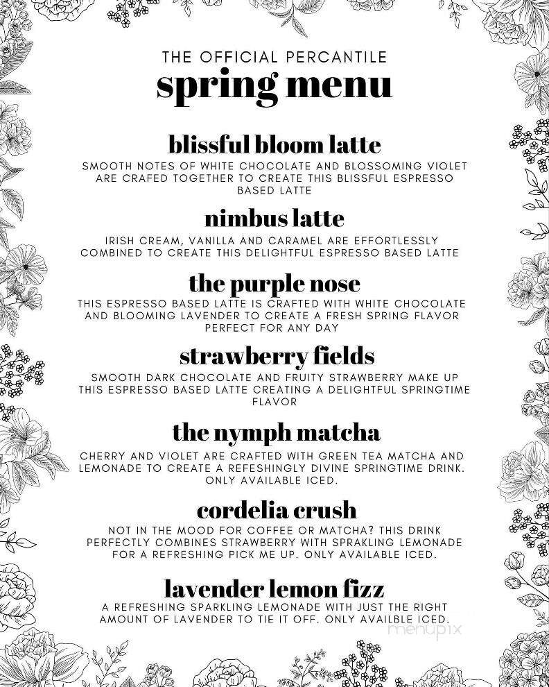 The Percantile and Creamery - Concord, NC menu_pic