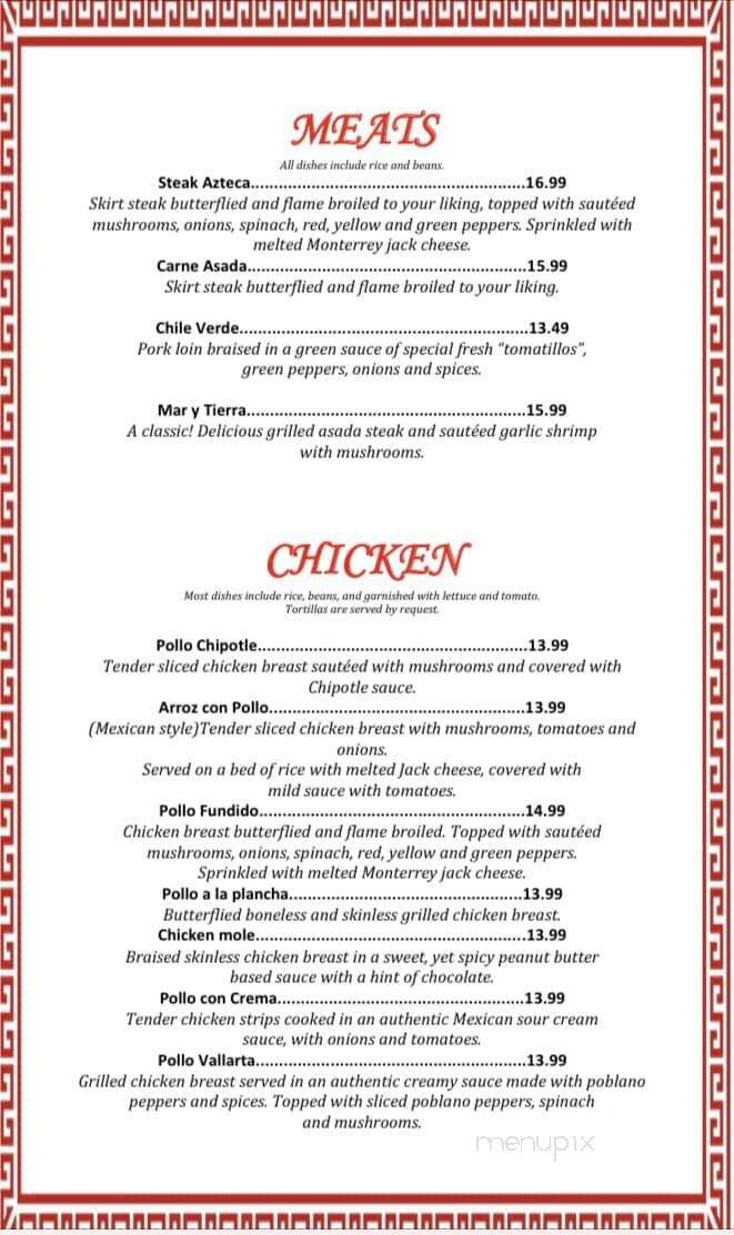 Casa Azteca Mexican Restaurant - Fort Pierce, FL menu_pic
