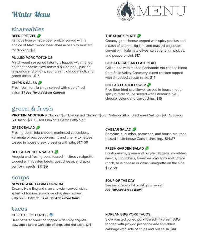 Matchwood Brewing - Sandpoint, ID menu_pic
