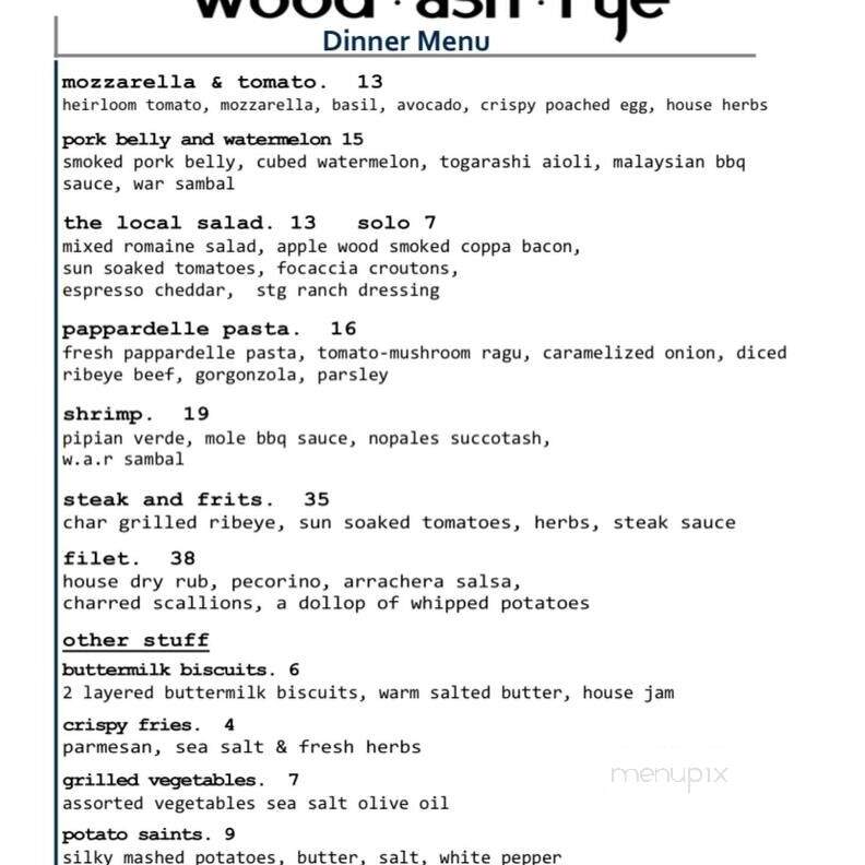 Wood Ash Rye - St. George, UT menu_pic