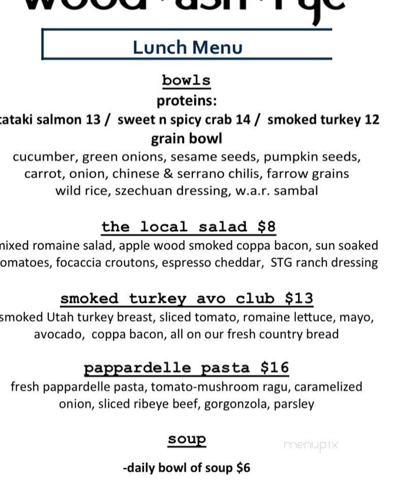 Wood Ash Rye - St. George, UT menu_pic