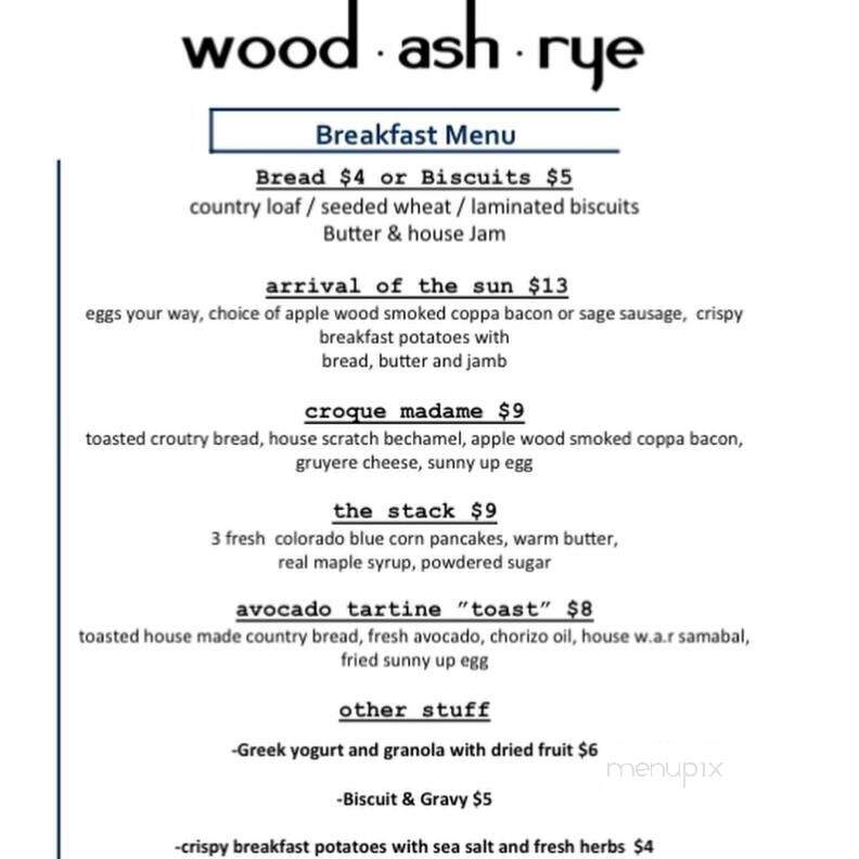 Wood Ash Rye - St. George, UT menu_pic