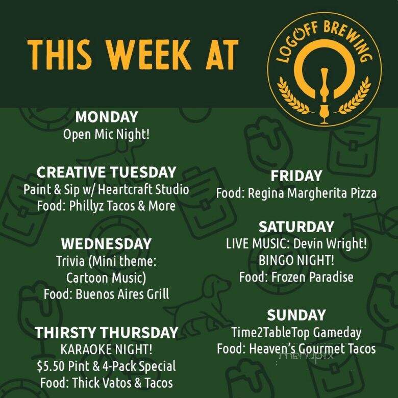 LogOff Brewing - Rancho Cordova, CA menu_pic
