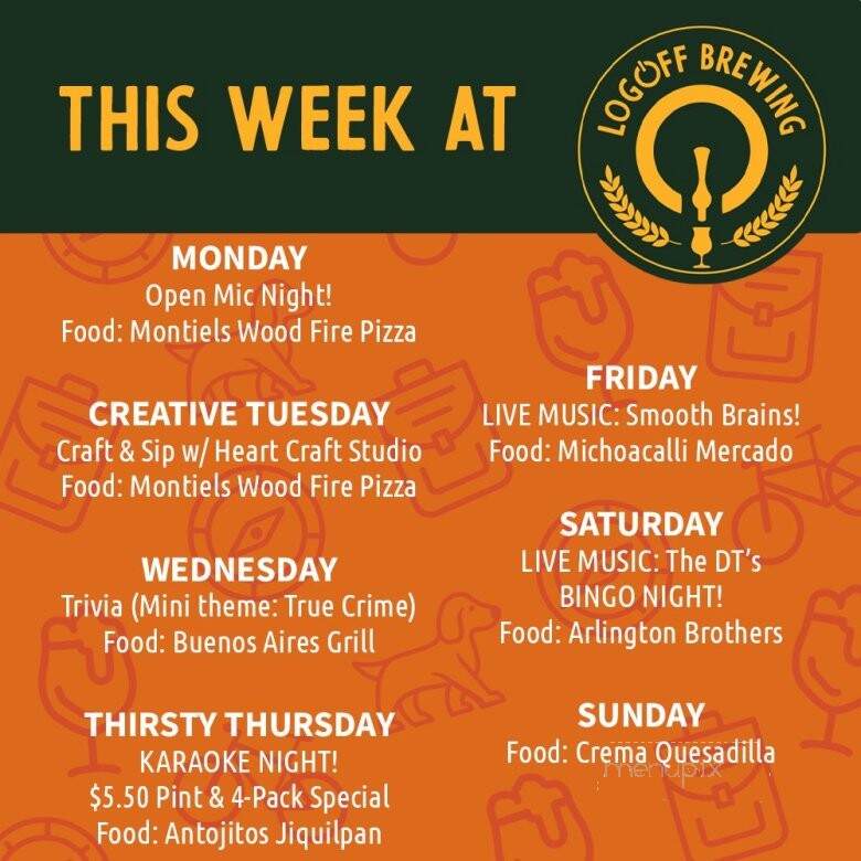LogOff Brewing - Rancho Cordova, CA menu_pic