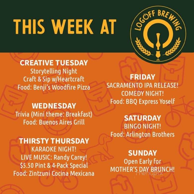 LogOff Brewing - Rancho Cordova, CA menu_pic
