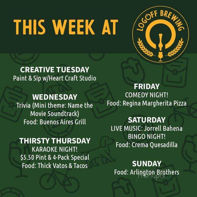 LogOff Brewing - Rancho Cordova, CA menu_pic