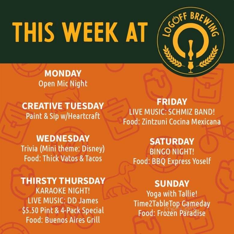 LogOff Brewing - Rancho Cordova, CA menu_pic