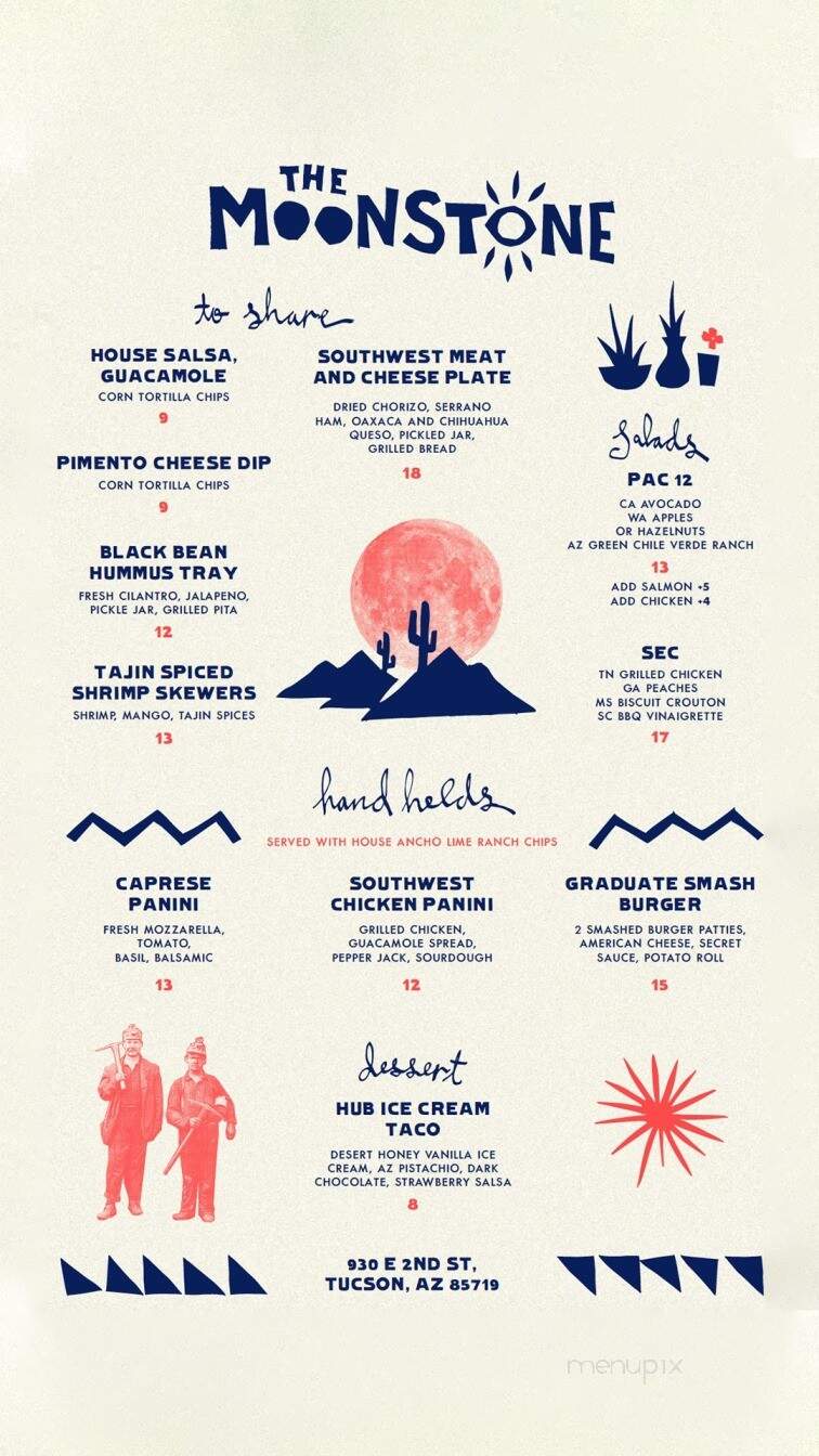 The Moonstone - Tucson, AZ menu_pic