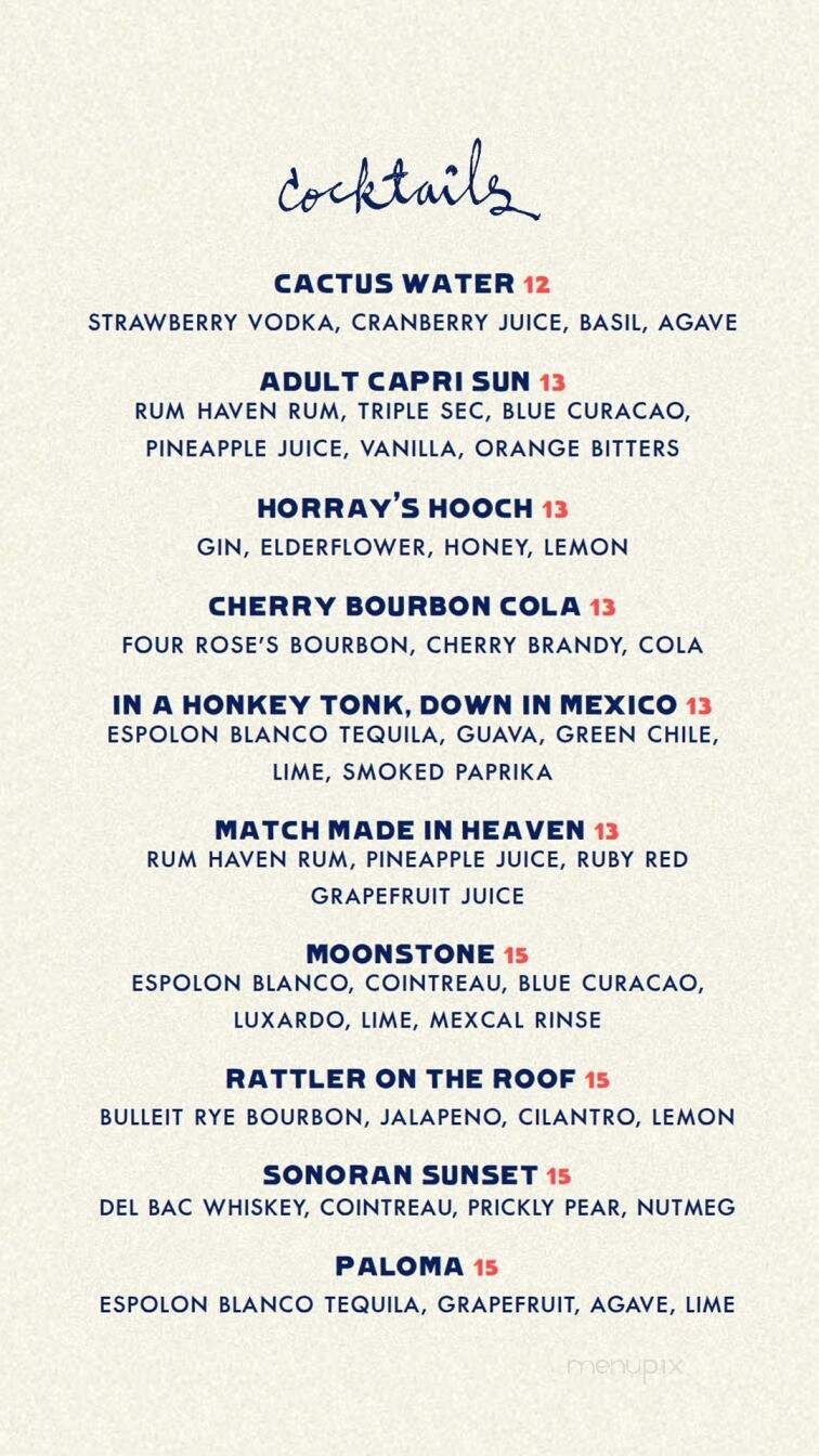 The Moonstone - Tucson, AZ menu_pic