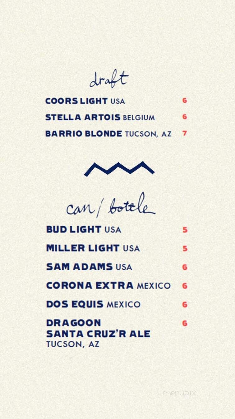 The Moonstone - Tucson, AZ menu_pic