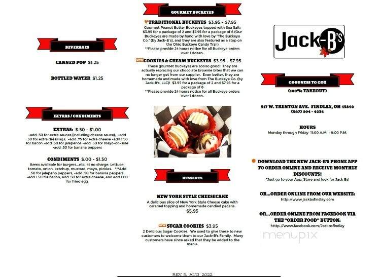 Jack B's - Findlay, OH menu_pic
